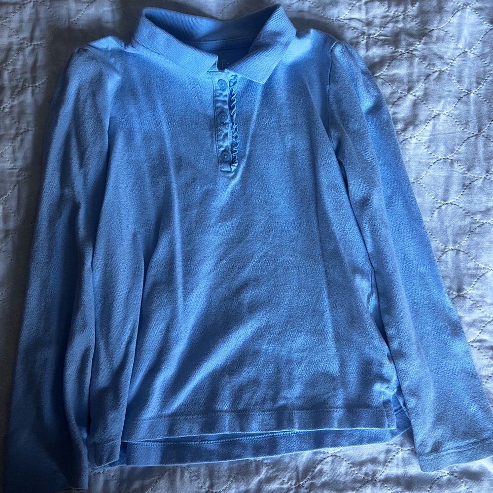 Light Blue Long Sleeve Polo Shirt